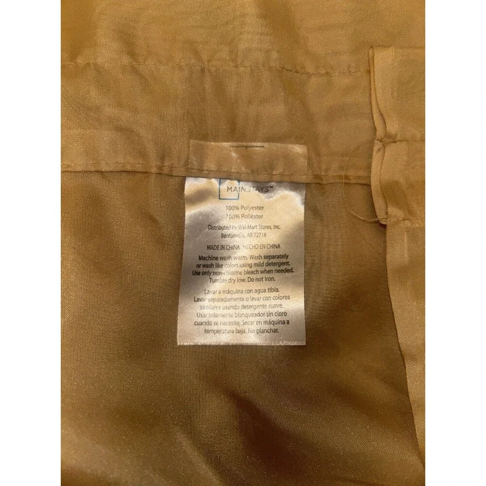 2 Golden Sheer Curtain Panels Size 59” X 85”